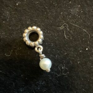 Elegant Pandora Silver and Pearl Charm